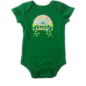 Happy go‎ lucky green newborn onesie
